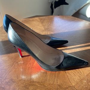 Christian Louboutin Kate 85 Black Leather Pumps
